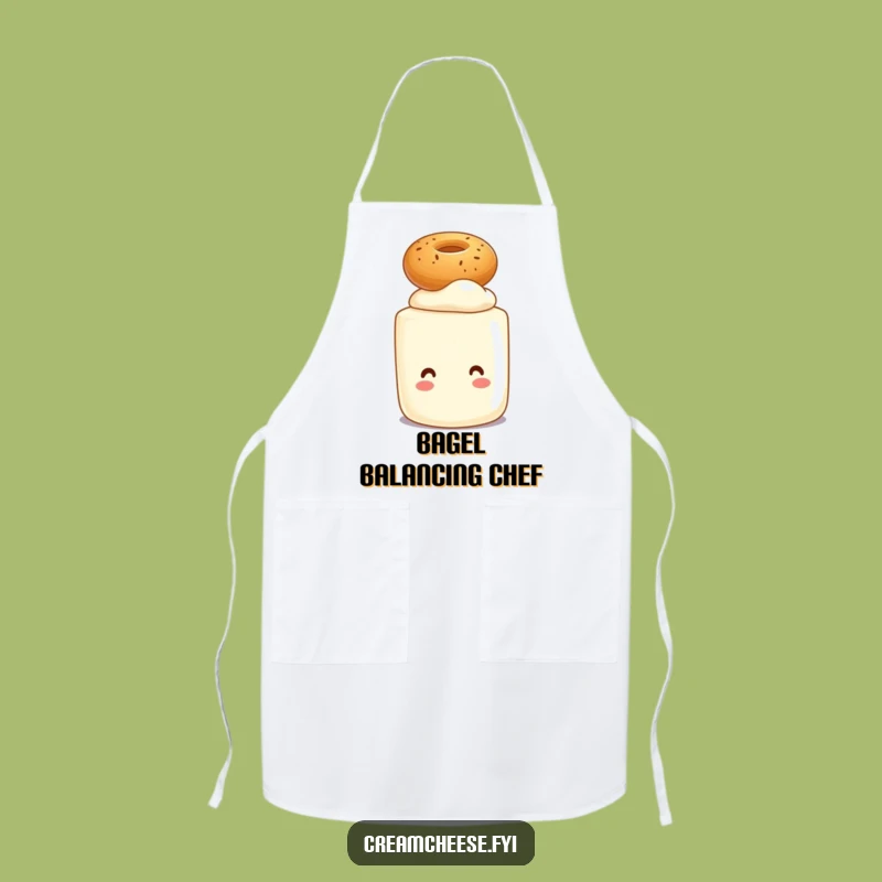Funny Cream Cheese Bagel Balance Apron: Cook with Breakfast Confidence