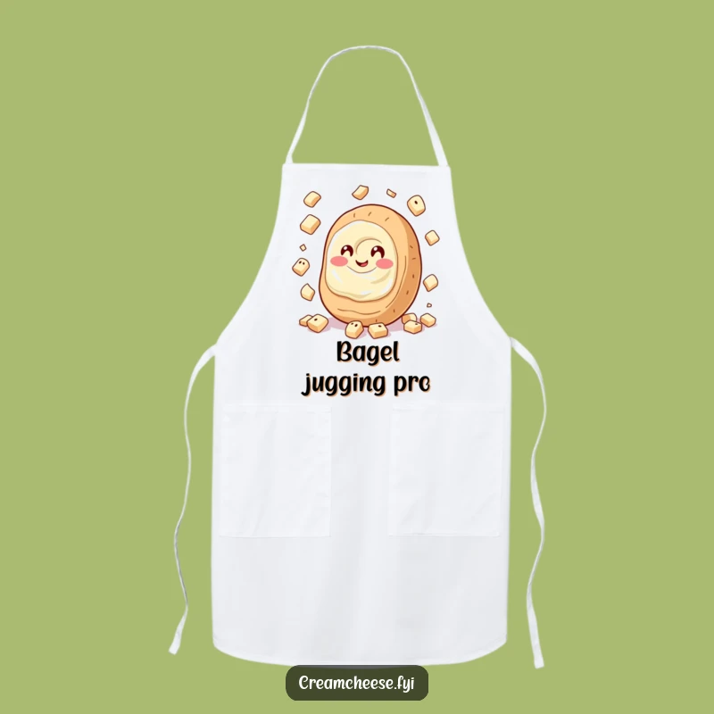 Funny Cream Cheese Juggling Bagels Apron: Giggling Spread Kitchen Wear, Chef Gift