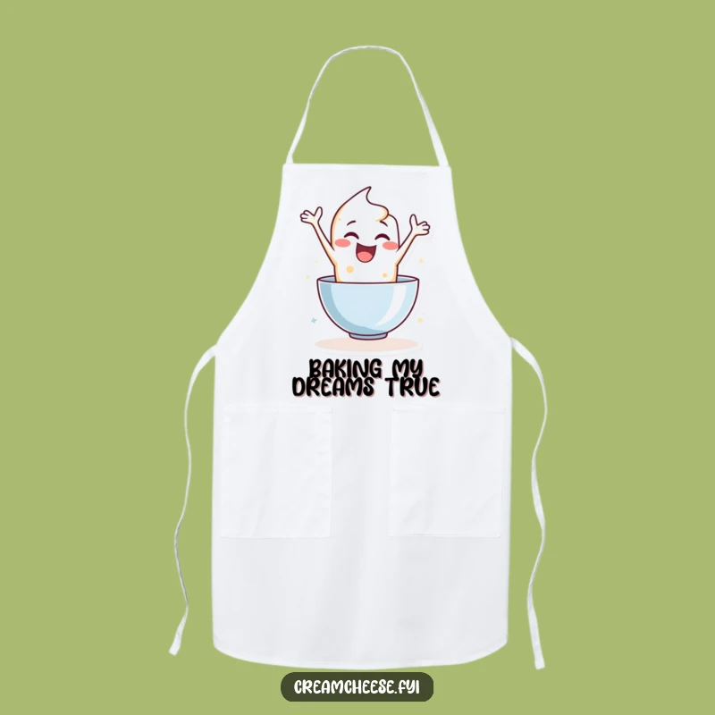Funny Cream Cheese Leaping Apron: Bake with Enthusiasm and Cheesy Fun