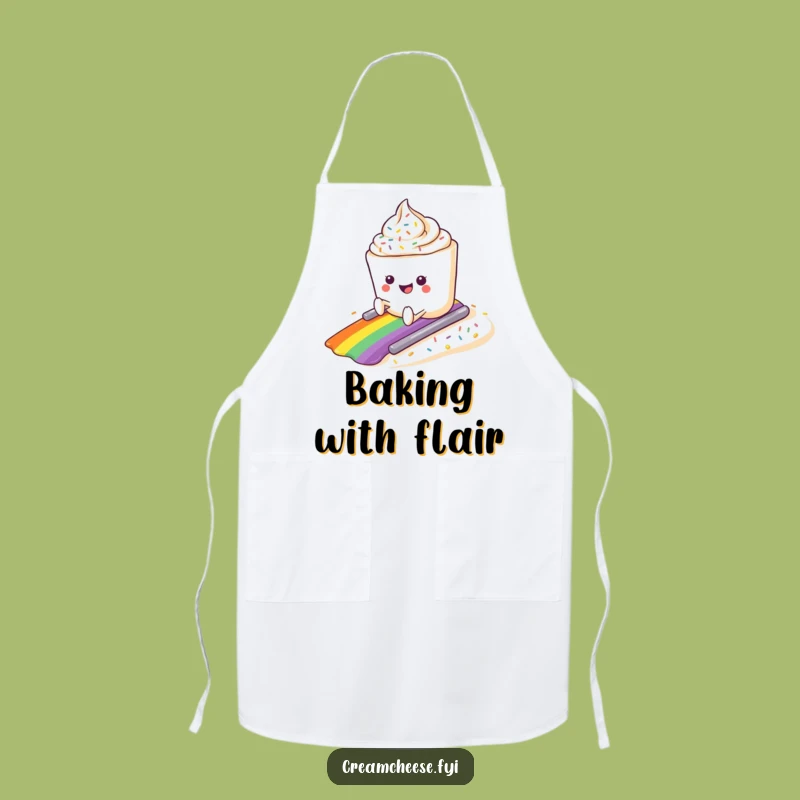 Funny Cream Cheese Sprinkle Slide Apron: Cook with Playful Style!