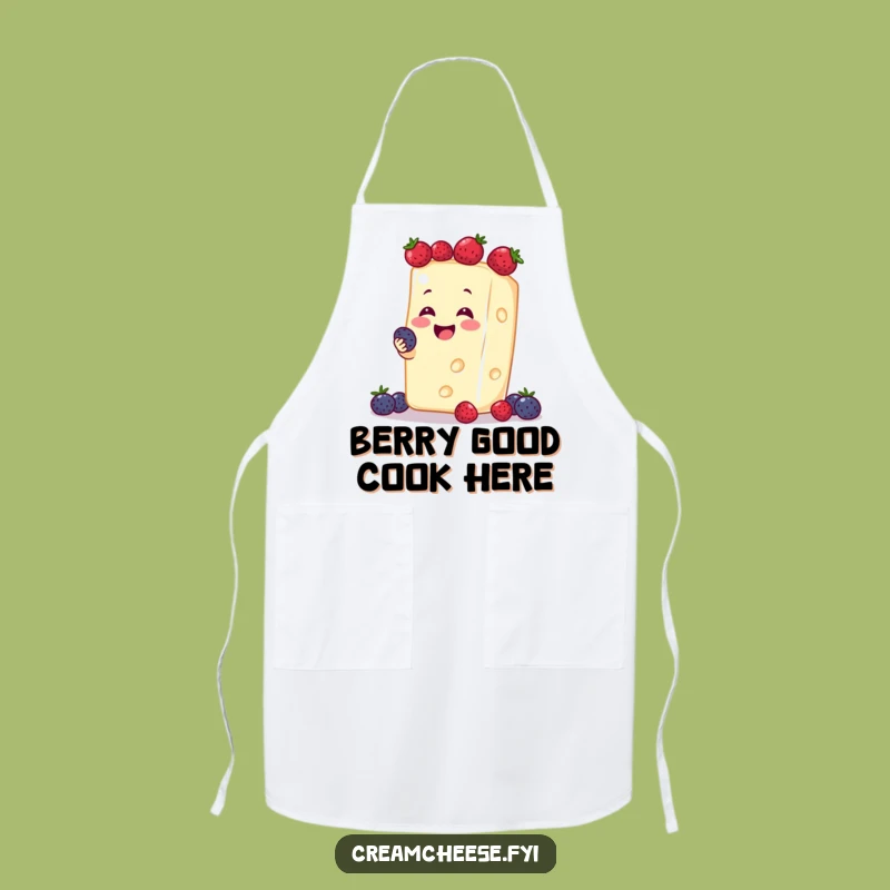 Funny Cream Cheese Berry Juggling Apron: Cook with Joyful Flair!