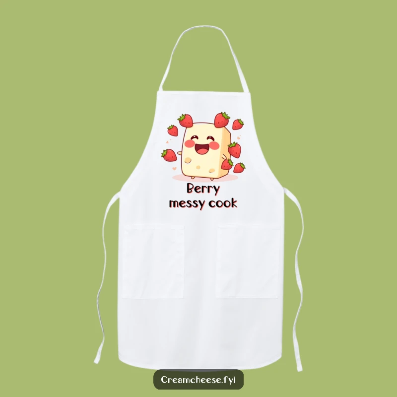 Funny Cream Cheese Strawberry Apron: Cook Up Laughs with this Hilarious Fruit Accessory