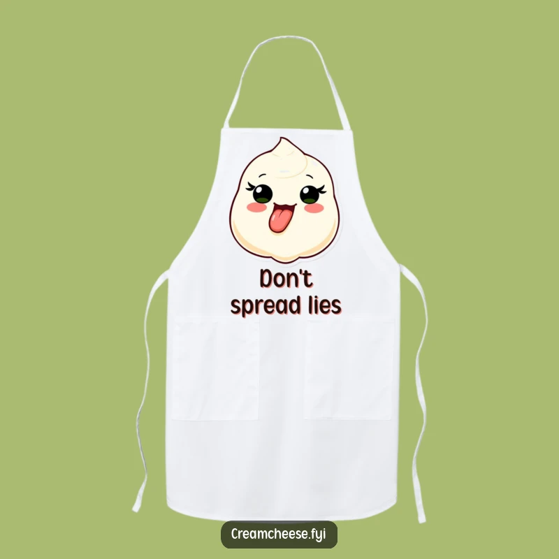 Funny Cream Cheese Tongue Out Apron: Playful Dollop Chef Gift