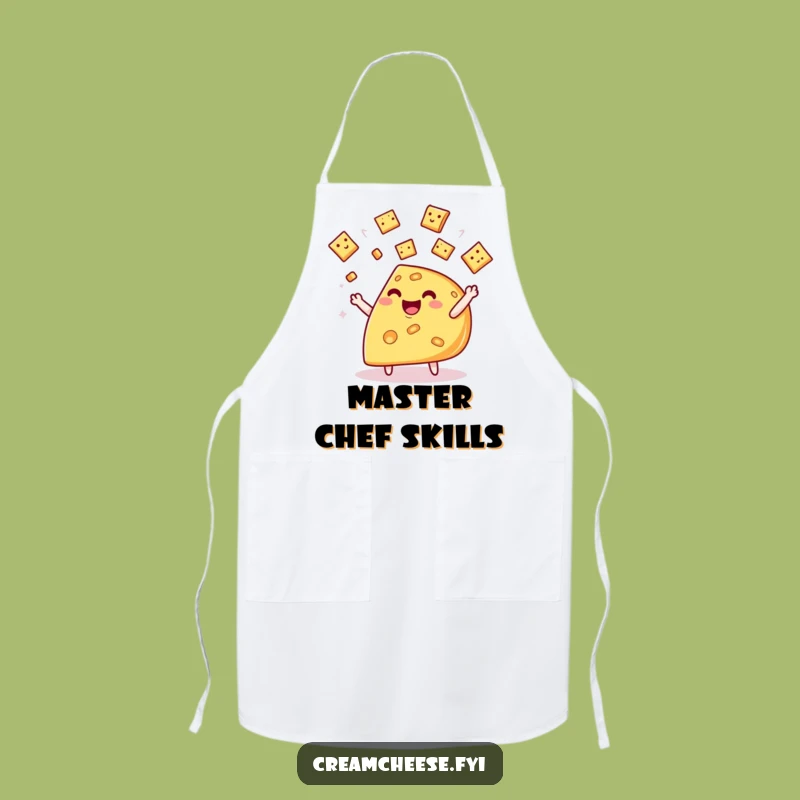 Funny Cheese Wedge Apron: Whimsical Cracker Juggling Kitchen Fun