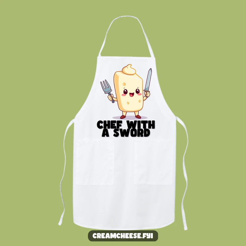 Funny Cream Cheese Apron: Triumphant Hero, Kitchen Defender, Hilarious Gift