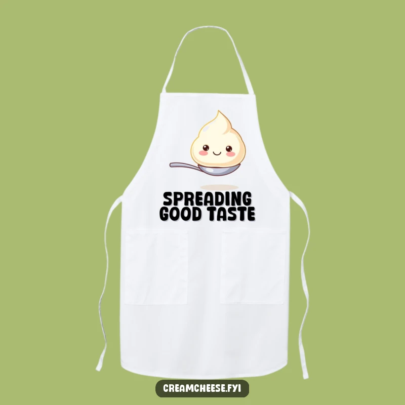 Funny Cream Cheese Dollop Apron: Joyful Spoon Balance, Chef's Hilarious Kitchen Companion Gift