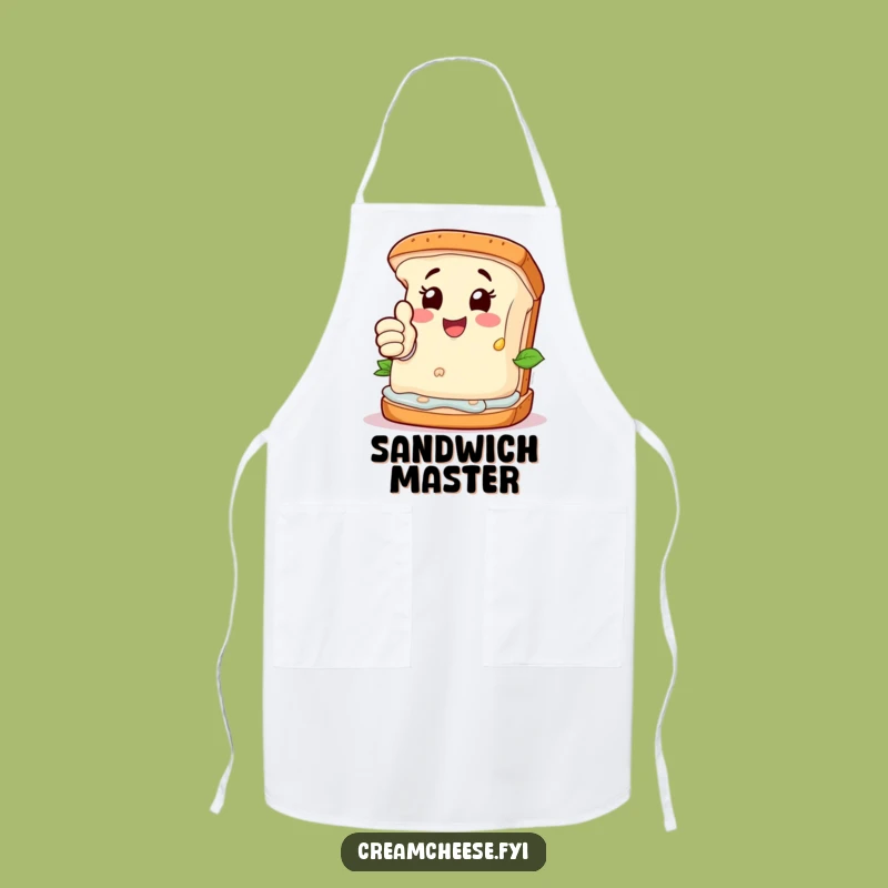 Funny Cream Cheese Sandwich Apron: Kitchen Approval - Happy Character Fun