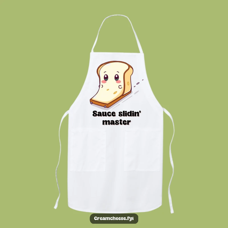 Funny Cream Cheese Toast Slide Apron - Chef's Comical Breakfast Gift