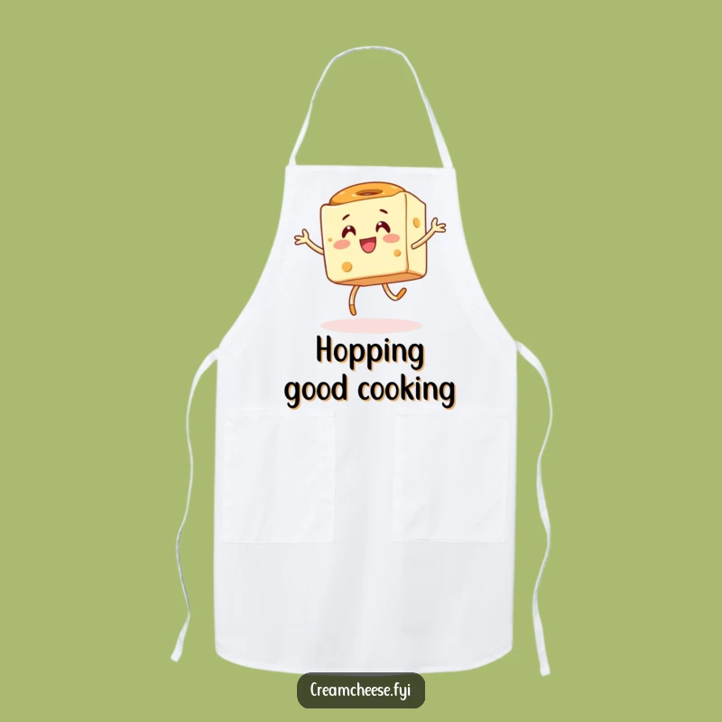 Funny Cream Cheese Hop Apron: Energetic Cube & Bagel, Chef's Hilarious Kitchen Companion Gift