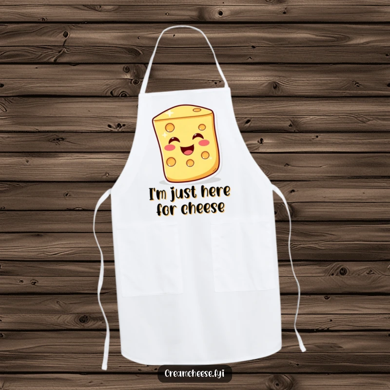 Funny Apron: A happy cheese slice winks playfully, bringing a humorous and protective layer to kitchen activities.