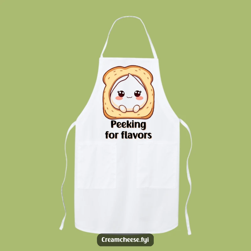 Funny Cream Cheese Peek Apron: Bubbly Character, Chef's Hilarious Kitchen Companion Gift