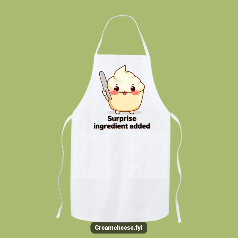 Funny Surprised Cream Cheese Apron: Cook with Humor and Kitchen Style