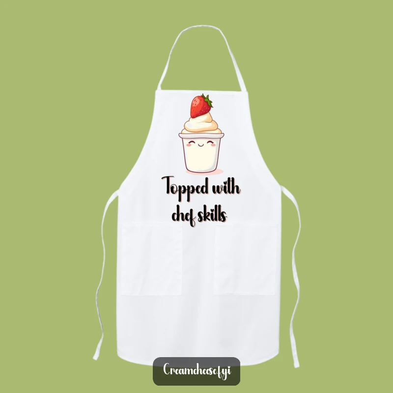 Funny Giggling Cream Cheese Apron: Cook with Humor and Berry Style