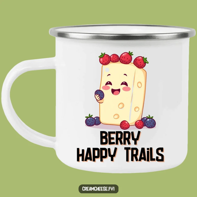 Funny Cream Cheese Berry Juggling Camping Mug: Adventure with a Smile!
