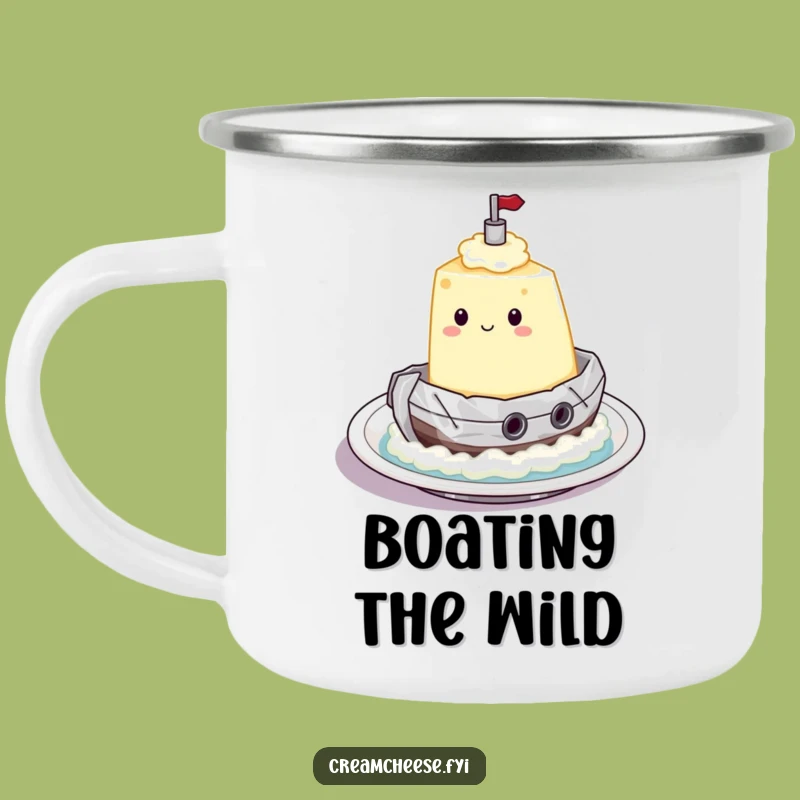 Funny Cream Cheese Tugboat Camping Mug: Sail the Outdoors with Humor