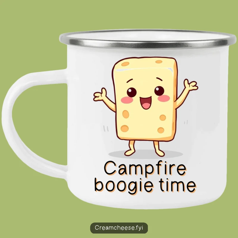 Funny Cream Cheese Camping Mug: Durable Dancing Dairy, Great Funny Outdoor Gift