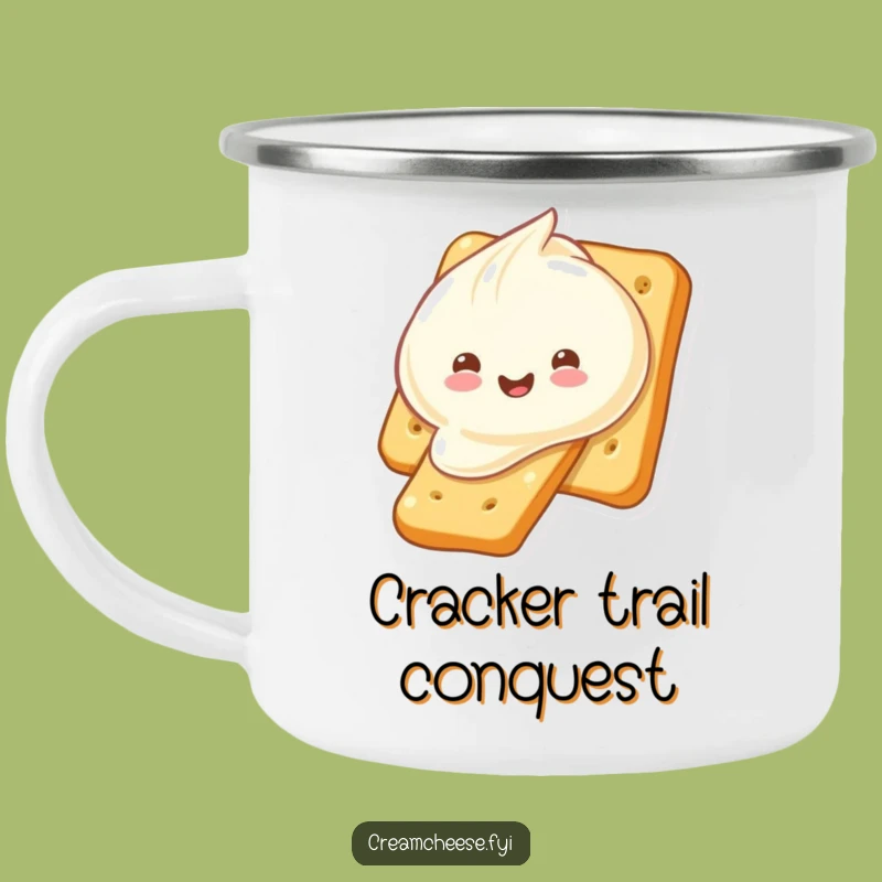 Funny Cream Cheese Cracker Camping Mug: Enjoy Drinks with this Hilarious Outdoor Snack Companion