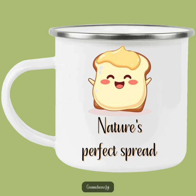 Funny Cream Cheese Blob Camping Mug: Breakfast Cheer On The Go
