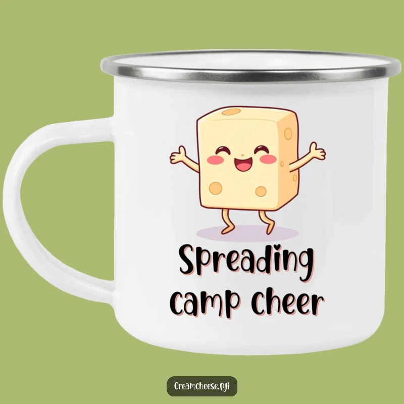 Funny Cream Cheese Dance Camping Mug: Spread Cheer Outdoors