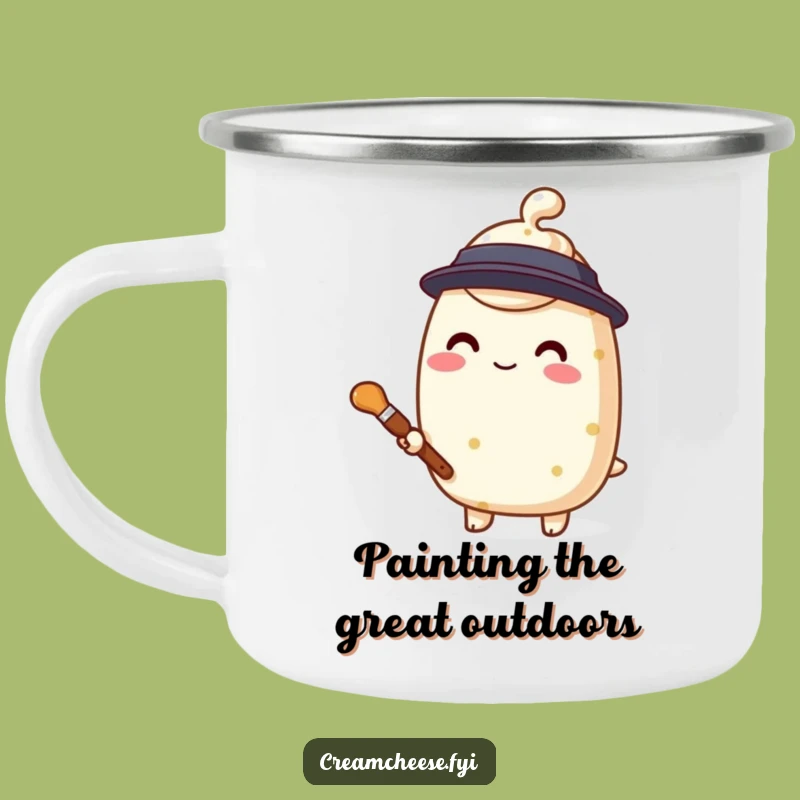 Funny Cream Cheese Painter Camping Mug Stylized Character Art