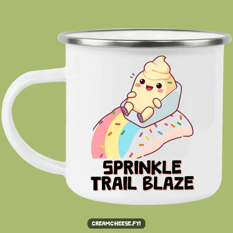 Funny Cream Cheese Sprinkle Camping Mug - Durable Cup for Sweet Outdoor Rides