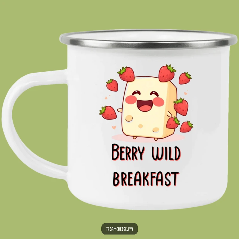 Funny Cream Cheese Strawberry Camping Mug: Enjoy Drinks with this Hilarious Outdoor Fruit Companion