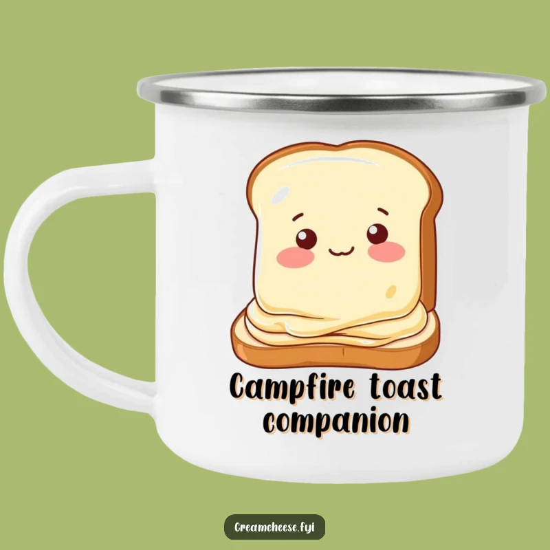 Funny Cream Cheese Wink Camping Mug: Cheesy Humor for Your Outdoor Adventures