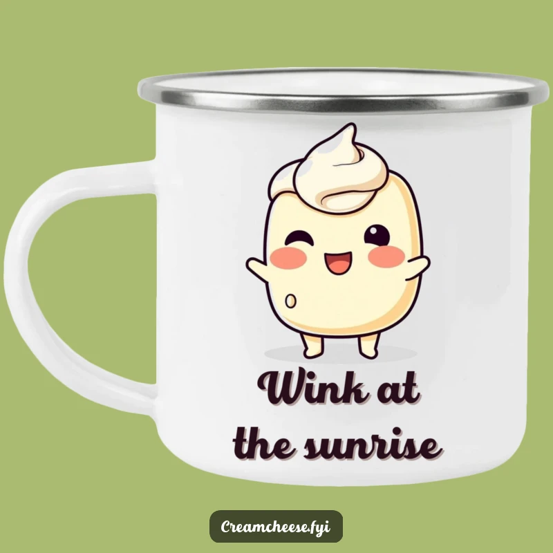 Funny Cream Cheese Wink Camping Mug: Playful Sips and Spreadable Cheer