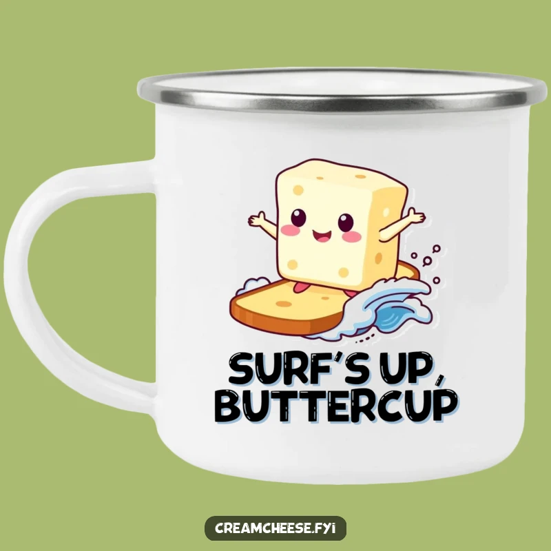 Funny Cream Cheese Surfer Camping Mug: Outdoor Toast Wave Mug Funny Gift