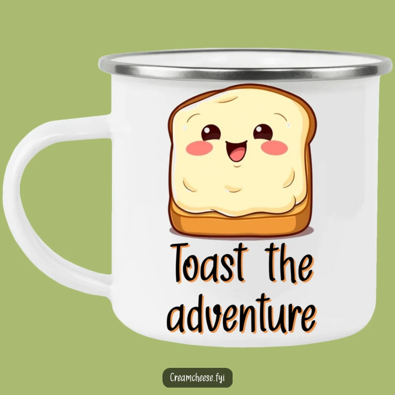 Funny Winking Cream Cheese Camping Mug: Hilarious Sips for Toast Lovers