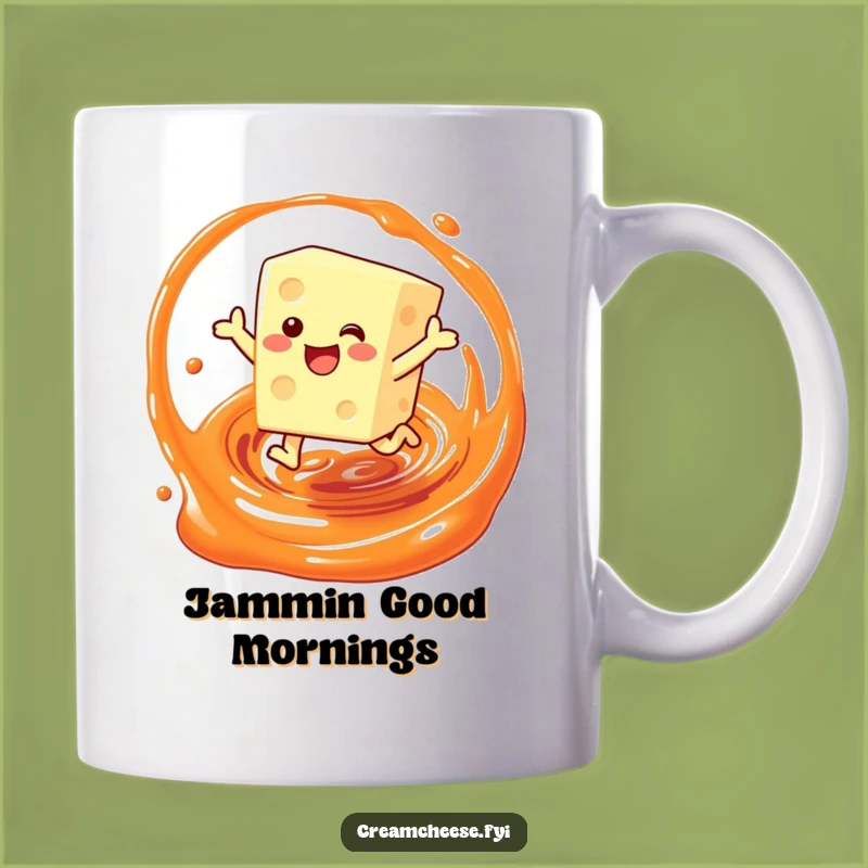 Funny Cream Cheese Jam Jump Mug: Perfect Joyful Breakfast Gift for Spread Lovers