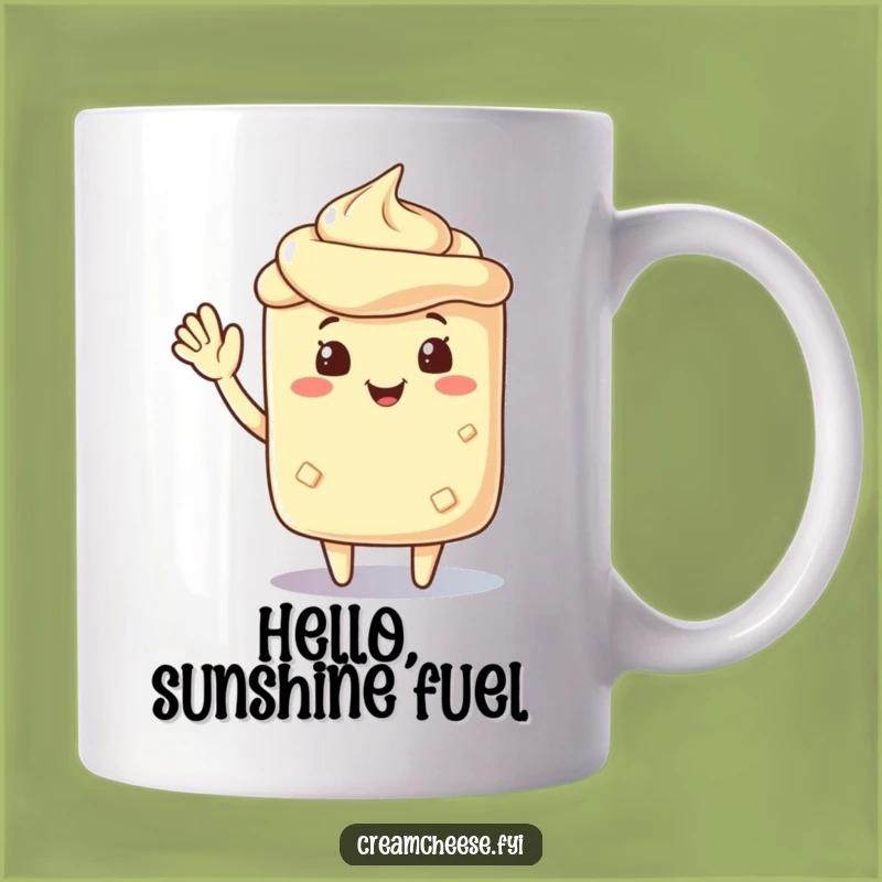 Funny Cream Cheese Wave Mug - Friendly Character Greeting Funny Gift