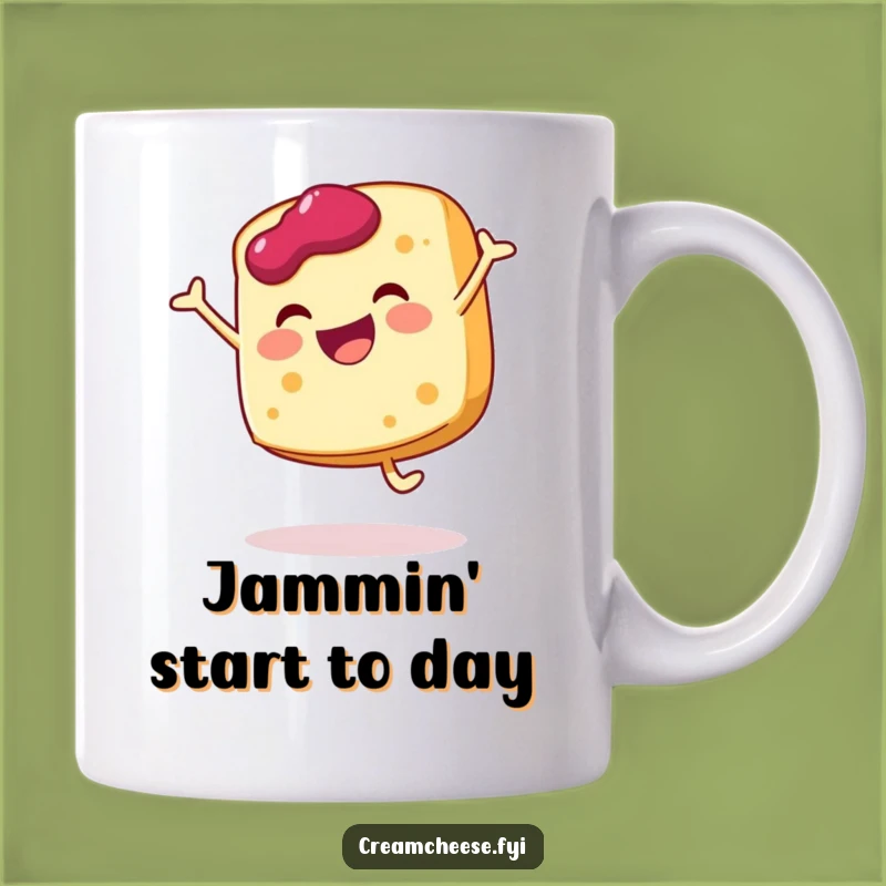 Funny Cream Cheese Cartwheel Mug - Joyful Jam Lover Gift for Breakfast Fans