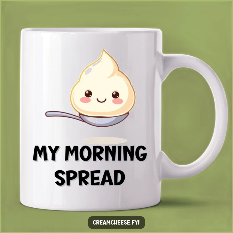 Funny Cream Cheese Dollop Mug: A Smiling Delightful Spoon Balance, Perfect Funny Gift