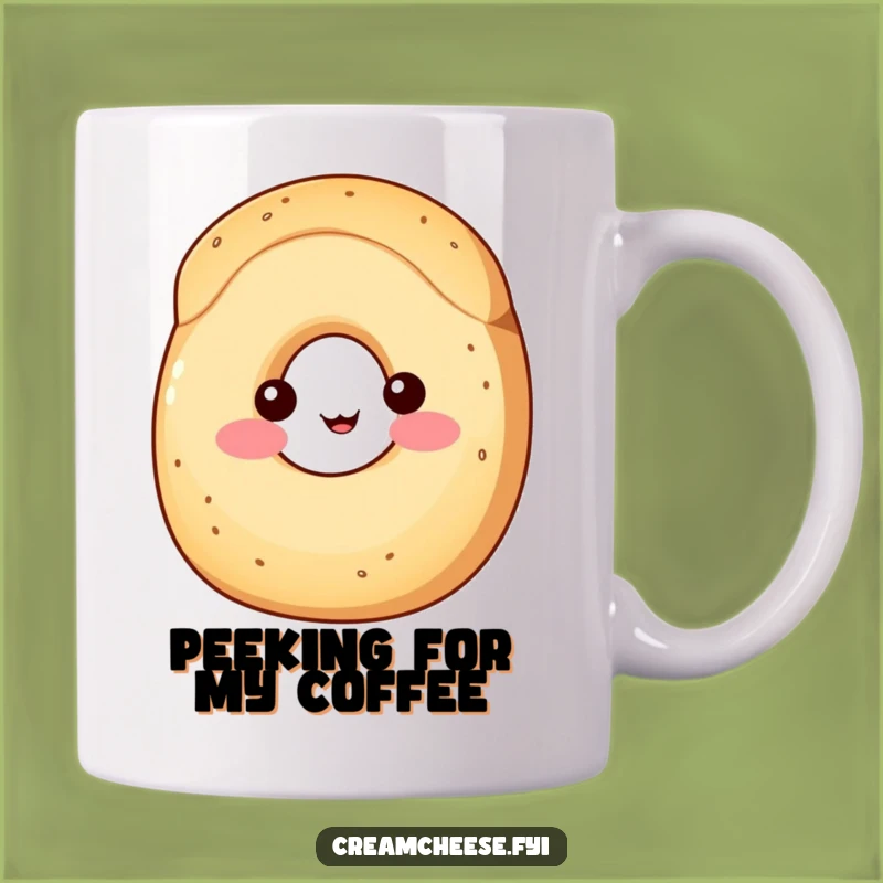 Funny Cream Cheese Mug: Shy Wedge & Bagel, Perfect Funny Gift for Breakfast Lovers!