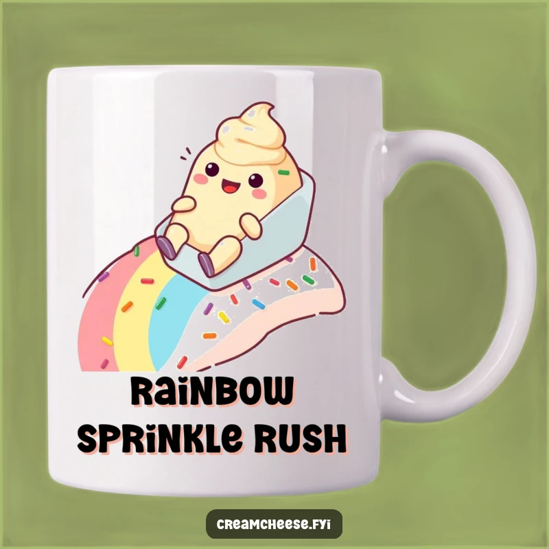Funny Cream Cheese Sprinkle Slope Mug - Joyful Ride Gift for Dessert Lovers