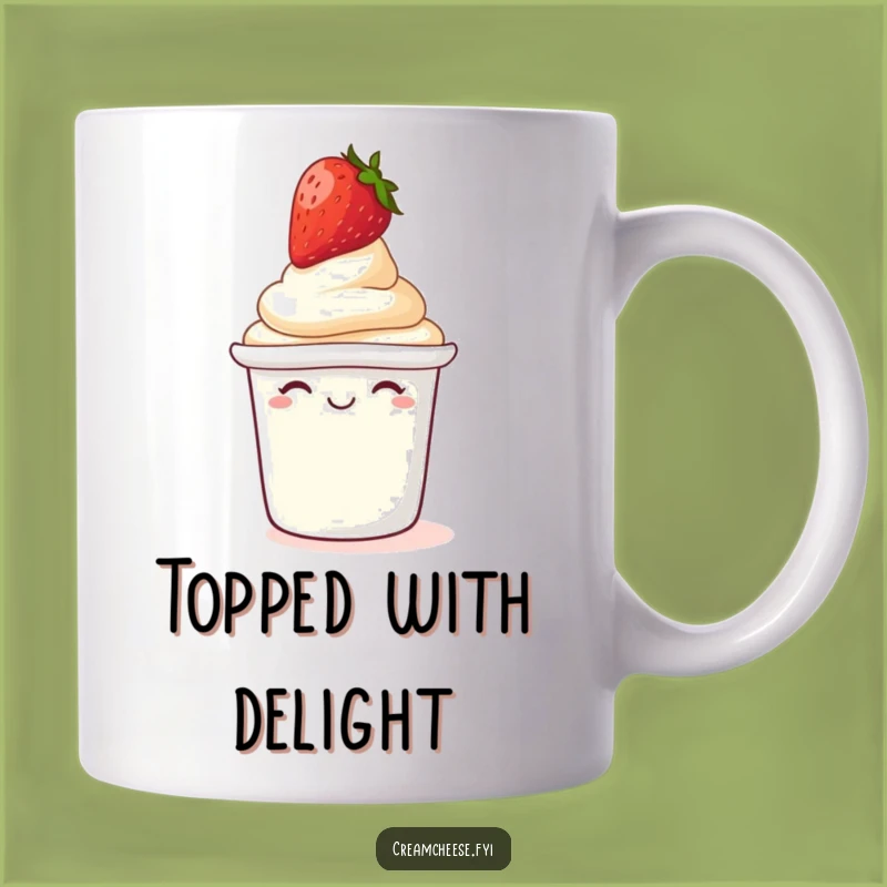 Funny Giggling Cream Cheese Mug: Hilarious Berry Topped Gift for Foodies