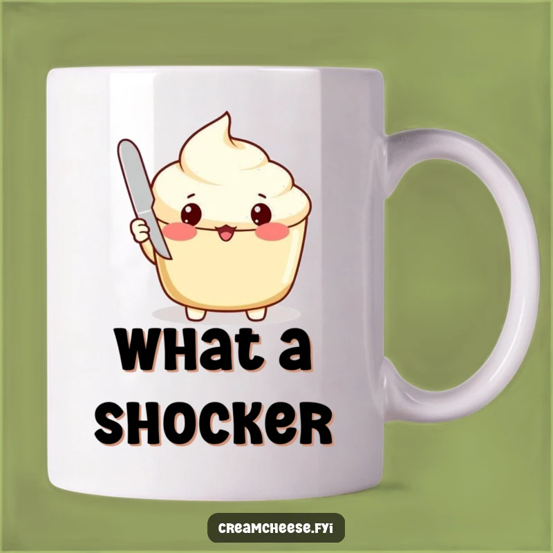 Funny Surprised Cream Cheese Mug: Hilarious Breakfast Gift for Spread Lovers