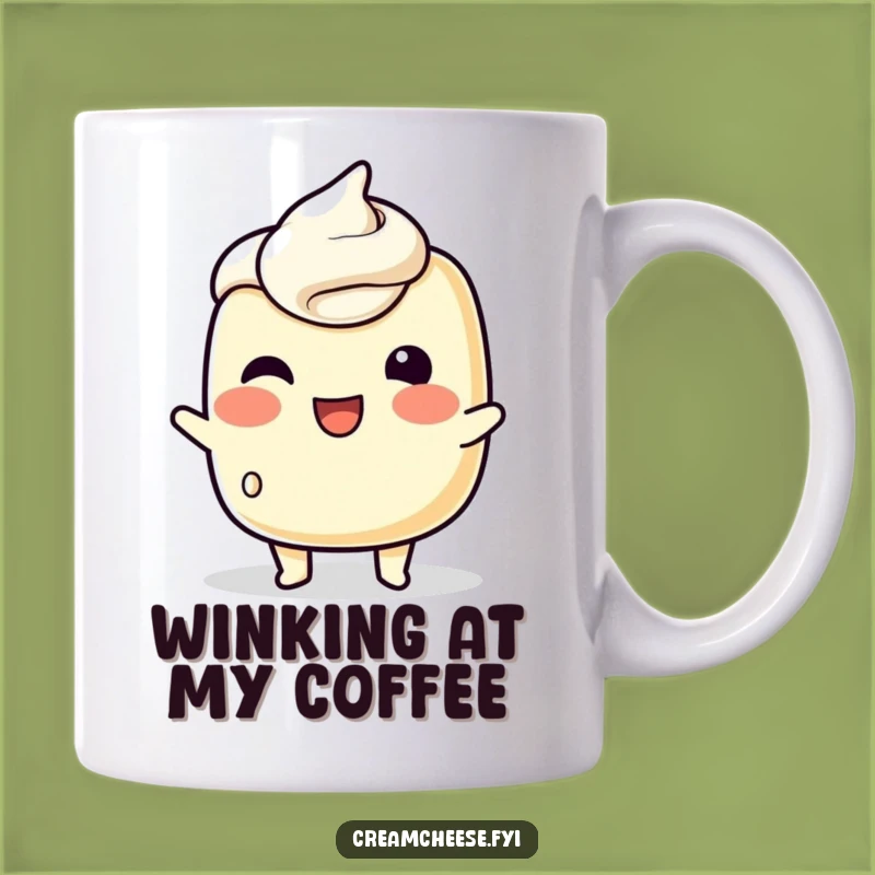 Funny Cream Cheese Wink Mug: Playful Spreadable Charm for Your Morning