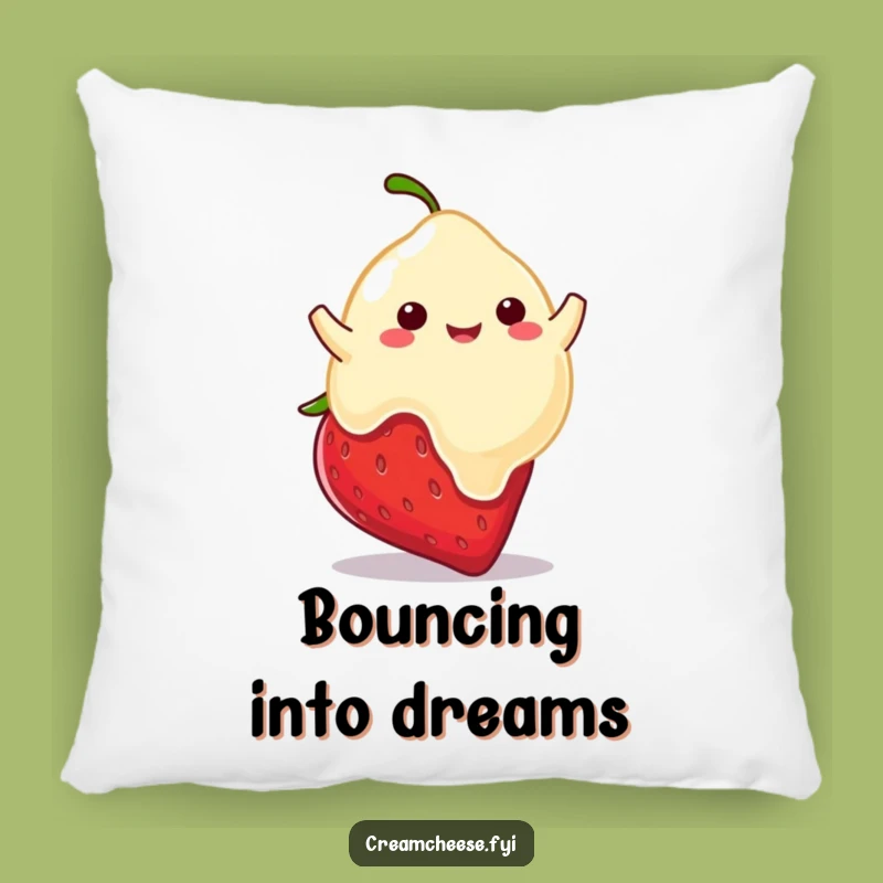 Funny Cream Cheese Blob Pillow: Bouncing Strawberry Comfort, Cozy Hilarious Decor Gift