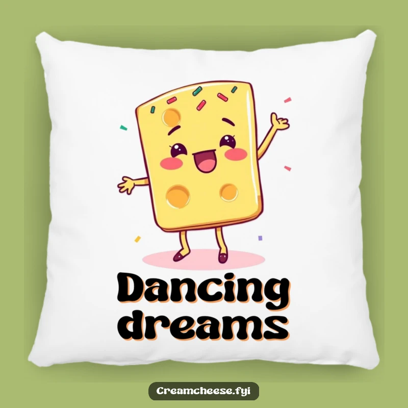 Funny Cheese Slice Pillow: Cozy Happy Sprinkle Dance Comfort