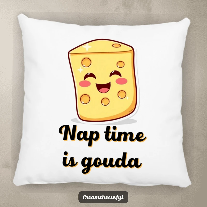Funny Pillow: A jovial cheese slice offers a warm, cheesy wink, providing a soft and humorous decorative accent.
