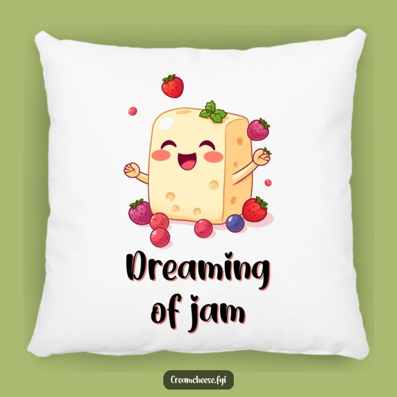 Funny Cream Cheese Berry Pillow - Soft Cushion for Foodie Comfort and Fun