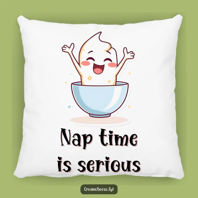 Funny Cream Cheese Leaping Pillow: Comfy Cuddles with Enthusiastic Charm