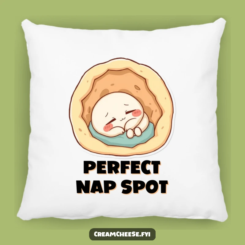 Funny Cream Cheese Nap Pillow: Cozy Comfort - Content Sleepy Accent