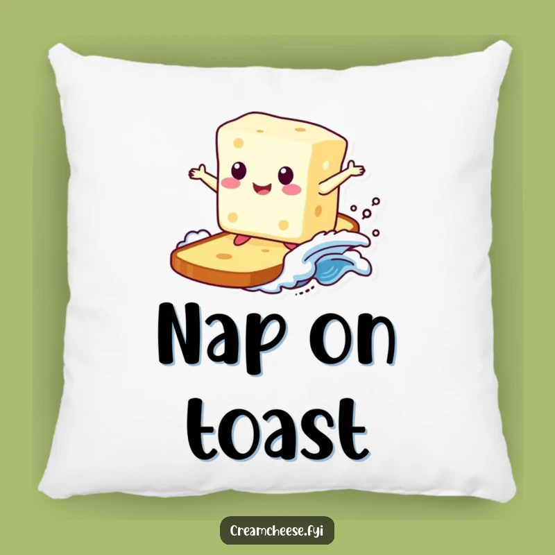 Funny Cream Cheese Surfer Pillow: Cozy Toast Wave Cushion Funny Gift