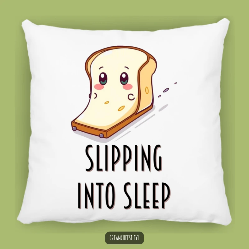 Funny Cream Cheese Toast Slide Pillow - Cozy & Comical Comfort, Gift