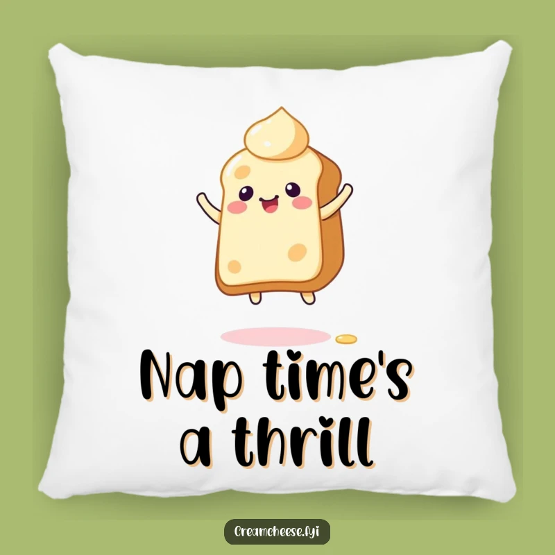 Funny Giddy Cream Cheese Toast Pillow: Bounce into Comfort with Humor