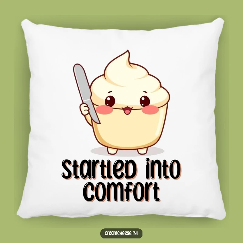 Funny Surprised Cream Cheese Pillow: Comfy and Hilarious Breakfast Decor