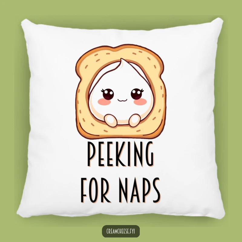 Funny Cream Cheese Peek Pillow: Bubbly Character Comfort, Cozy Hilarious Decor Gift